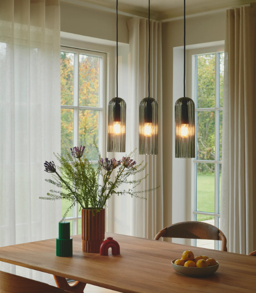 Nordlux Miella 3-rail visilica crna dim staklo
