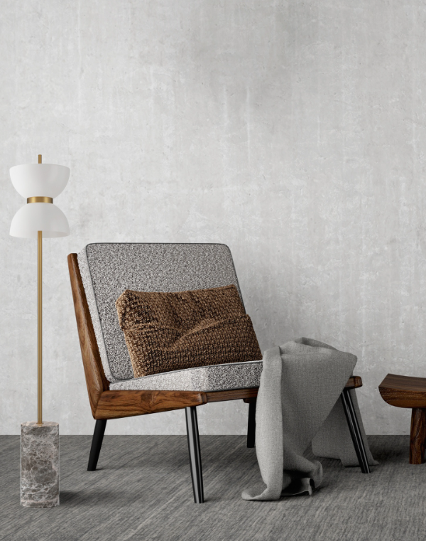 Maytoni Kyoto podna lampa zlatna i siva-bela 3000K 11W
