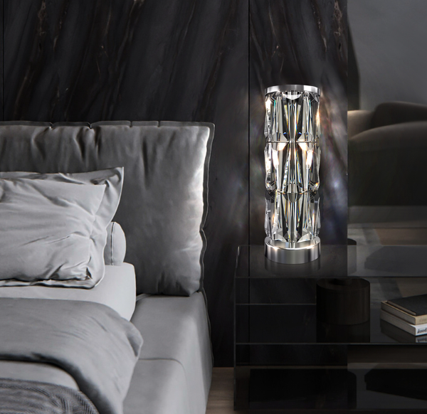 Maytoni Puntes stona lampa hrom-staklo E14x2 60W