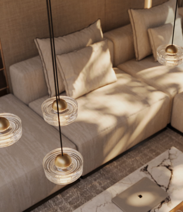 MaxLight LIPARI III SQUARE Brushed Zlatna Visilica