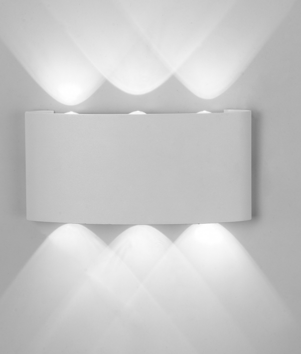 Mantra Arcs Fasadna lampa bela pesak led 6W 3000K