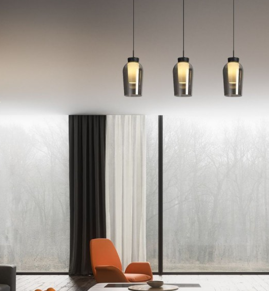 Mantra Nora Visilica crna/mermer 3xE27 20W prečnik 108cm