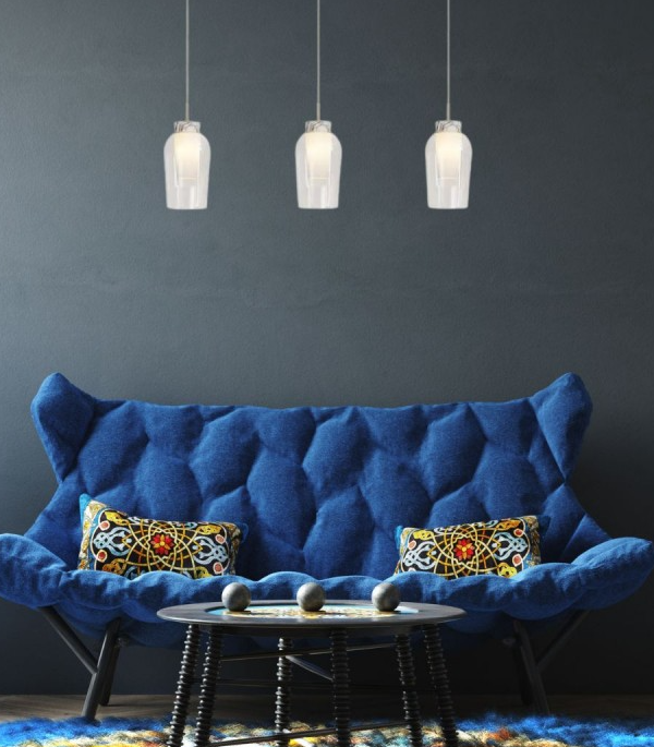 Mantra Nora Visilica zlatna/bela 3xE27 20W prečnik 108cm