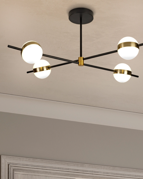 Mantra Cuba Plafon lampa zlatna/crna led 32W 2400lm 3000K prečnik 95cm