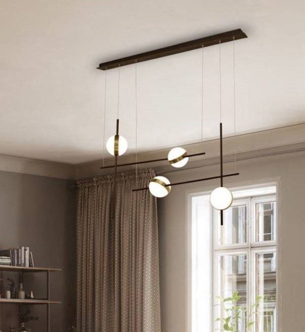 Mantra Cuba Visilica zlatna/crna led 32W 2400lm 3000K širina 88cm