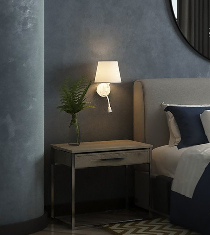 Mantra Caicos Zidna lampa bela 1xE27 20W