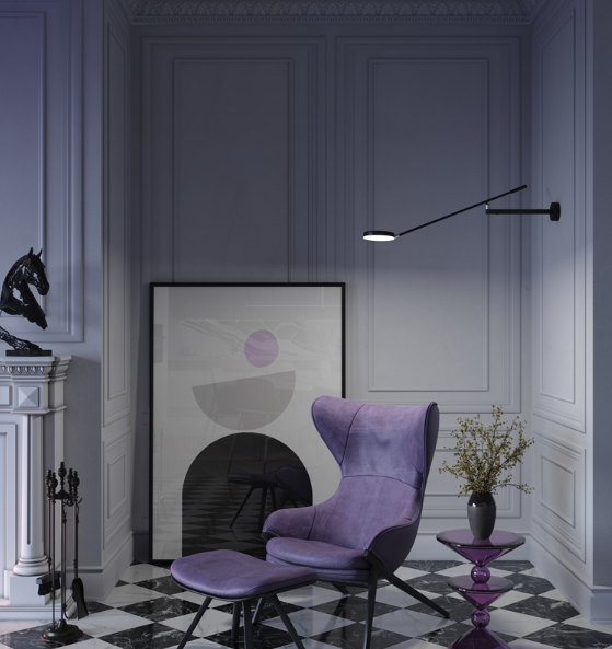 Maytoni Fad unutrašnja zidna lampa crna 3000K 6W