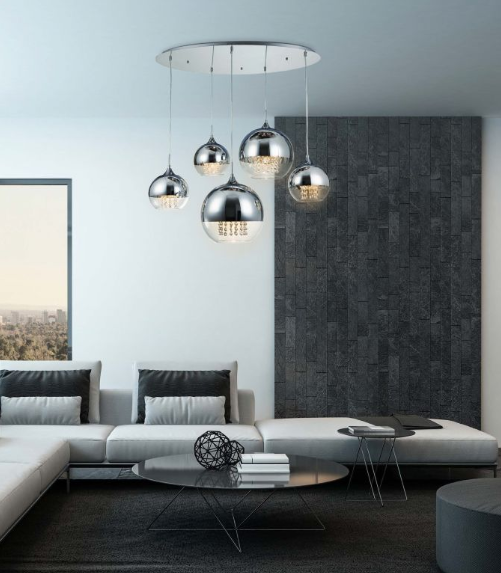Maytoni Fermi visilica nikl-staklo E27x5 60W