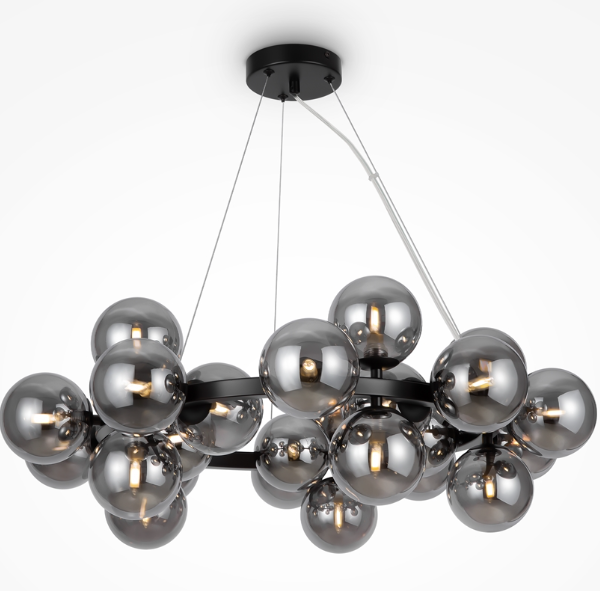 Maytoni Dallas visilica crna-dim staklo G9x25 28W 690mm