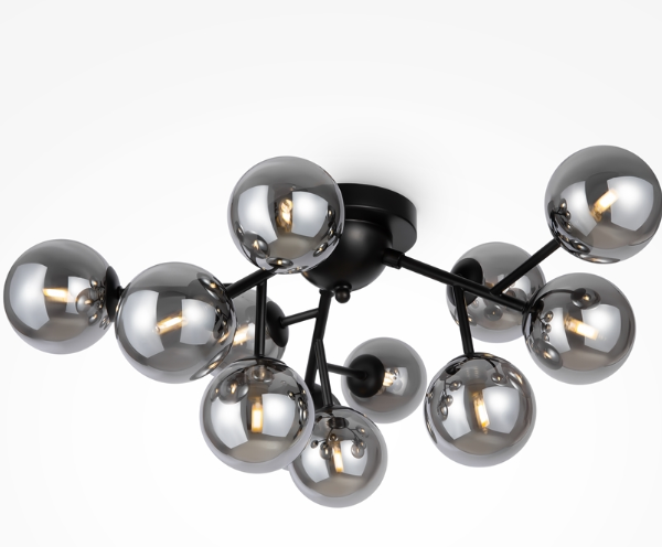 Maytoni Dallas plafonska lampa crna-dim staklo G9x12 28W
