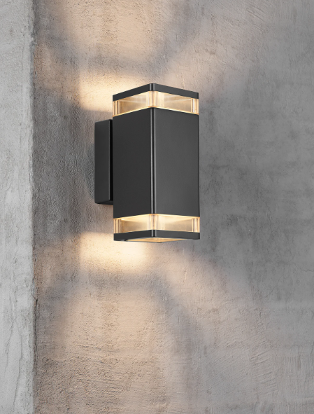 Nordlux Elm Double spoljašnja zidna lampa crna