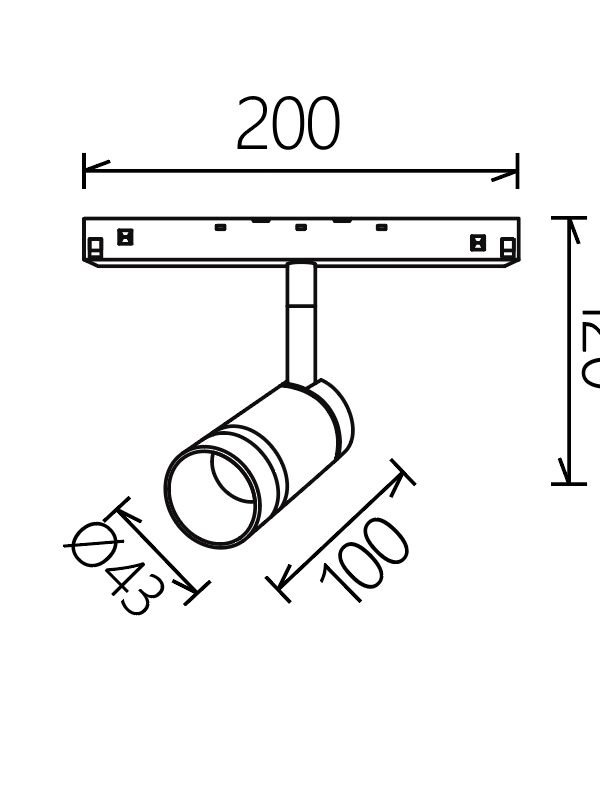 Mantra Magneto reflektor crna/zlatna led 7W 2700K Triac